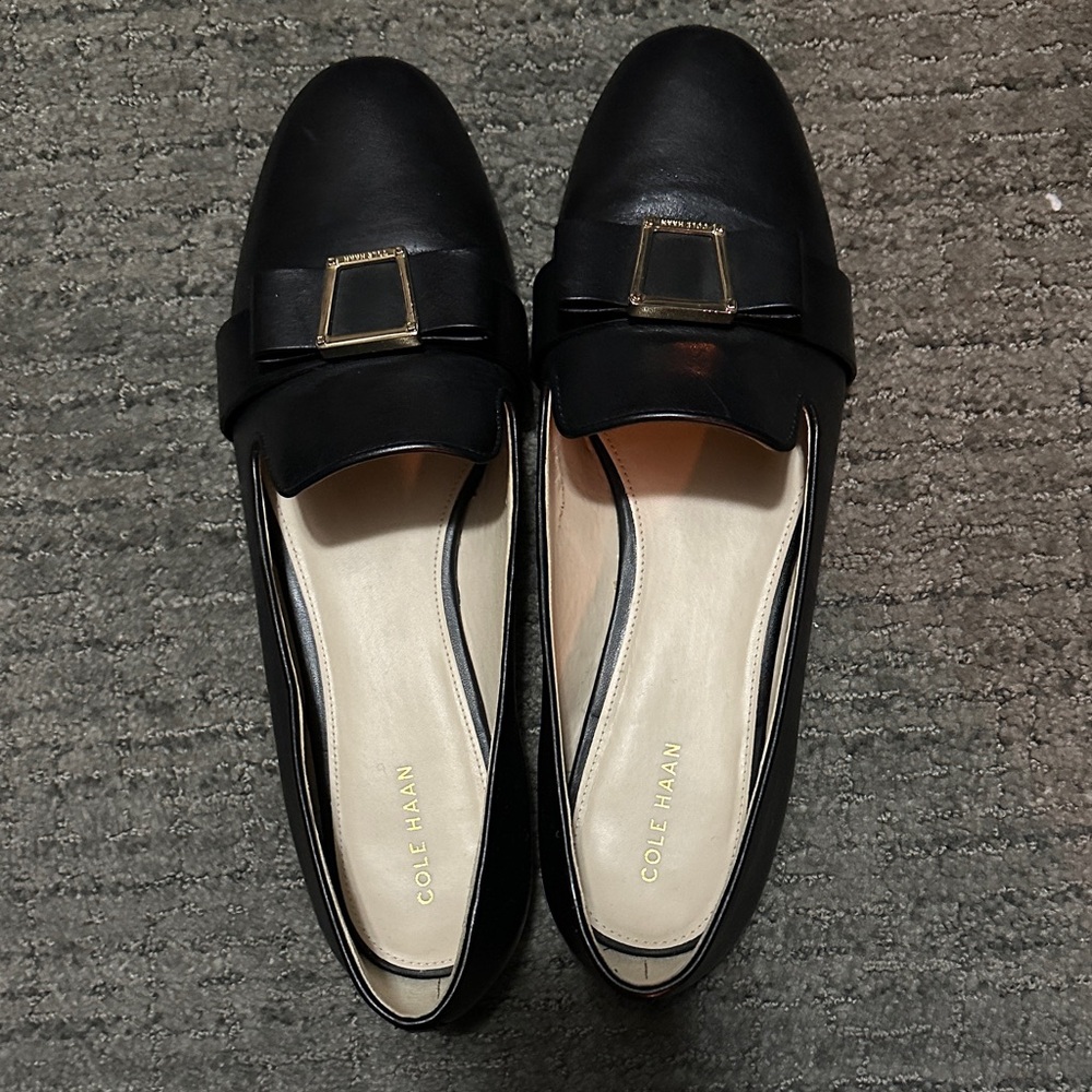Cole Haan Women's Black Leather Loafers